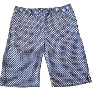 Cracked Wheat Womens Printed Stretch Golf Bermuda Shorts Blue White Size 6